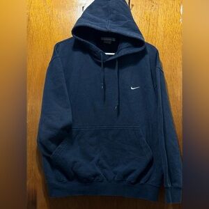 VTG Nike Sweater Mens XL Blue Embroidered Swoosh Logo Hoodie Sweatshirt Y2K
